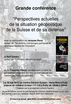 Conférence du 19 mai 2017 à Pully